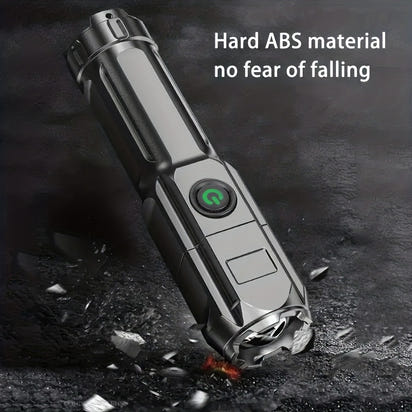 1pc Powerful Zoomable Flashlight, Outdoor Multi-functional Portable Home Small Flashlight, Telescopic Zoom Light