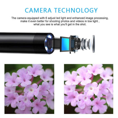 3 In 1 Automotive Boroscope Camera 1080p HD 8mm Soft Hard Wire Inspection Endoscope Camera Pipeline Car Engine Probe For Android