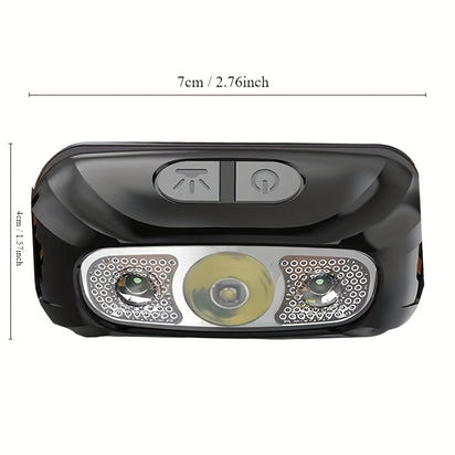 Powerful Headlamp LED Sensor Strong Light Headlamp Mini USB Rechargeable Flashlight Head Light Portable Camping Search Light