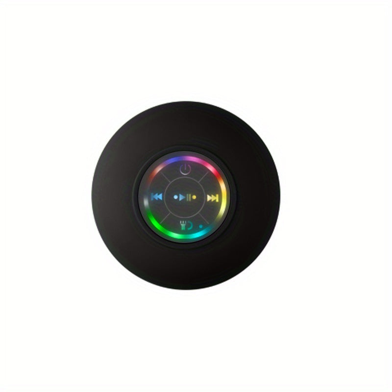 [Portable Wireless Speaker] Popular Choice] Portable Wireless Speaker with Suction Cup - USB Rechargeable, 2-Hour Playtime, Parties, Bathroom, Travel & Outdoor,RGB Lighting Bathroom Suction Cup Wireless Speaker, HD Sound Qual
