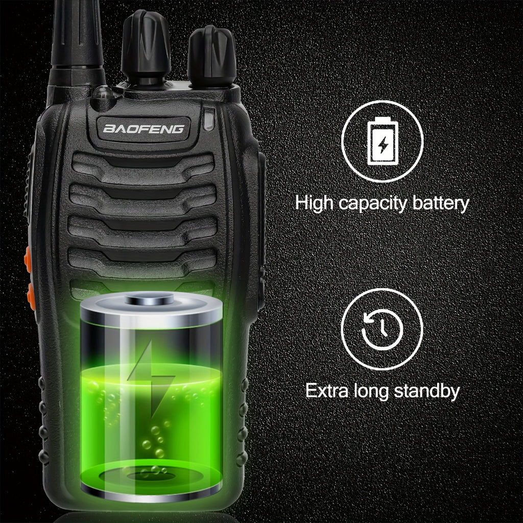 1/2/4/6/8pcs Walkie Talkie, Portable Walkie Talkies, 16 Channels Walky Talky, Rechargeable Handheld Two Way Radios, Long Range for Adults with Earpieces, Outdoor Equipment Supports Camping Hiking Hunting