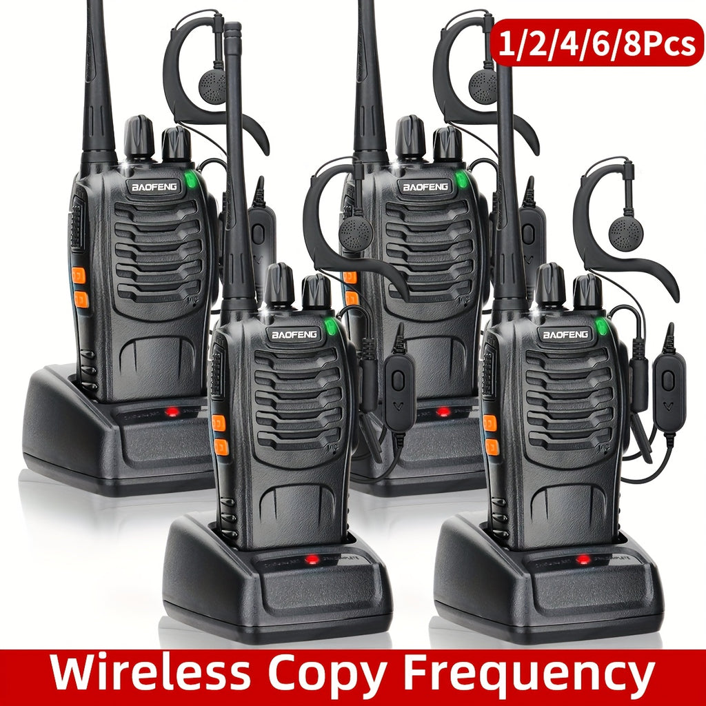 1/2/4/6/8pcs Walkie Talkie, Portable Walkie Talkies, 16 Channels Walky Talky, Rechargeable Handheld Two Way Radios, Long Range for Adults with Earpieces, Outdoor Equipment Supports Camping Hiking Hunting