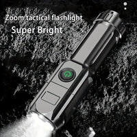 1pc Powerful Zoomable Flashlight, Outdoor Multi-functional Portable Home Small Flashlight, Telescopic Zoom Light