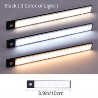 1pc KATHYLIGHT LED Motion Sensor Cabinet Light, Brushed Metal Strip Sconce with Voice Control, Wireless Magnetic USB Rechargeable, Auto-shut-off, Detachable Fixture, Plastic Shade, for Wardrobe, Closet, Kitchen, Stairs, Corri