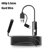 3 In 1 Automotive Boroscope Camera 1080p HD 8mm Soft Hard Wire Inspection Endoscope Camera Pipeline Car Engine Probe For Android