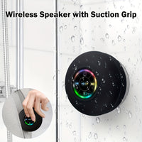 [Portable Wireless Speaker] Popular Choice] Portable Wireless Speaker with Suction Cup - USB Rechargeable, 2-Hour Playtime, Parties, Bathroom, Travel & Outdoor,RGB Lighting Bathroom Suction Cup Wireless Speaker, HD Sound Qual