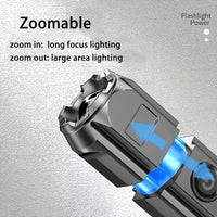 1pc Powerful Zoomable Flashlight, Outdoor Multi-functional Portable Home Small Flashlight, Telescopic Zoom Light
