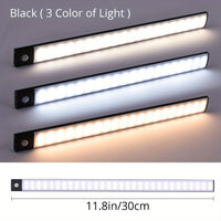 1pc KATHYLIGHT LED Motion Sensor Cabinet Light, Brushed Metal Strip Sconce with Voice Control, Wireless Magnetic USB Rechargeable, Auto-shut-off, Detachable Fixture, Plastic Shade, for Wardrobe, Closet, Kitchen, Stairs, Corri